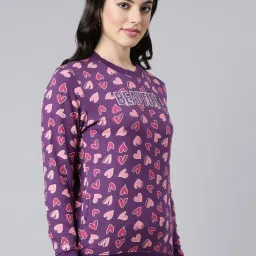 Dixcy Scott Slimz Purple & Pink Cotton Graphic Print Sweatshirt image 3