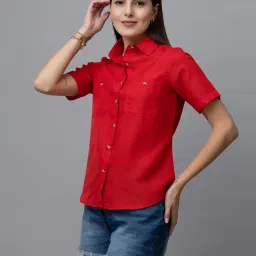 PURYS Red Regular Fit Shirt image 3