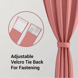 TOP DRAPES Pink Black Out Long Door Curtain image 2