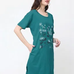 DDASPRATION Women Floral 2 Printed Pockets T-shirt image 3