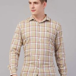 Binioz Men Classic Tartan Checks Opaque Checked Casual Shirt-picture-49