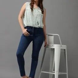 SHOWOFFFF Clean Look Blue Skinny Fit Jeans image 4