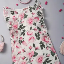 One Friday Kids White Floral Regular Fit Dress-picture-29