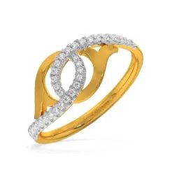 Kisna Diamond & Gold Jewellery Twisted Fashion 18k (750) Diamond & Gold Ring For Women-image-11