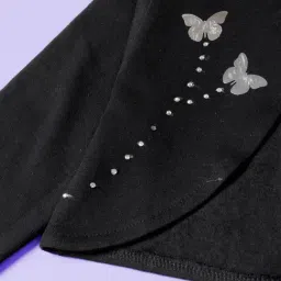 Kiddopanti Girls Black Applique Shrug image 3