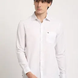 The Bear House White Cotton Tailored Fit Shirt-image-88