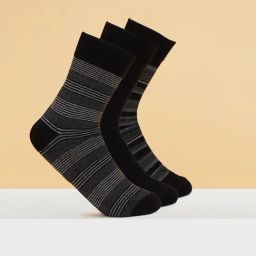 Byford by Pantaloons Black Cotton Striped Socks Pack of 3-picture-30