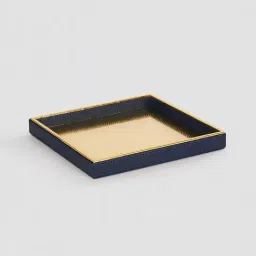 Pure Home and Living Navy Faux Leather Square Small Platter image 4