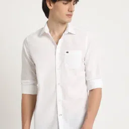The Bear House White Cotton Tailored Fit Shirt-image-58