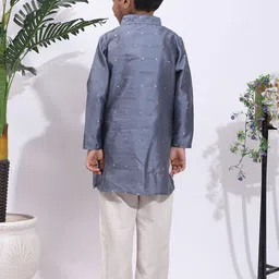 Cutiekins Boys Solid Kurta with Pyjamas image 3