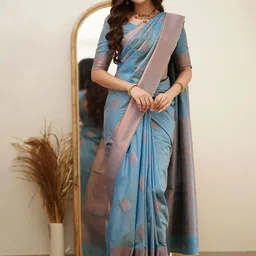 Anjaneya Sarees Woven Design Zari Silk Blend Banarasi Saree-image-56