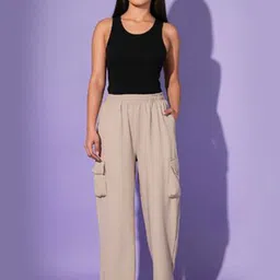 Lifetarm Women Original Mid-Rise Regular Fit Flat-Front Cargos Trousers-picture-37