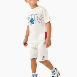 Juniors by Babyshop Boys Pure Cotton Sonic the Hedgehog Printed T-shirt with Shorts-picture-17