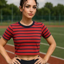 HERE&NOW Women Striped Bio Finish T-shirt-picture-24