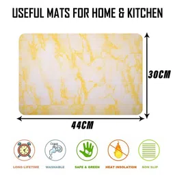 Kuber Industries Yellow & White Tie-Dye Printed Table Placemats image 4