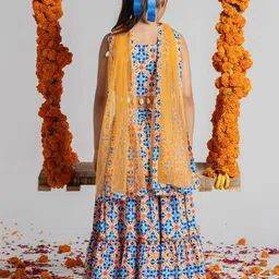 BAESD Girls Printed Shibori Ready to Wear Lehenga & Blouse With Dupatta image 4