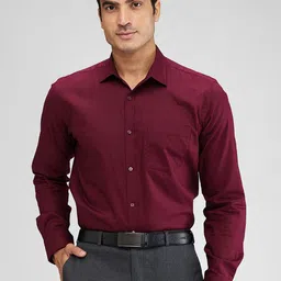 Park Avenue Men Cutaway Collar Solid Cotton Slim Fit Formal Shirt-image-24