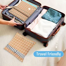 Aura Brown 18 Pieces Printed Cotton Drawer Organiser image 4