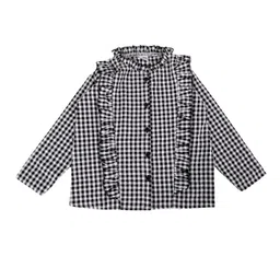 Aww Hunnie Checked Full Sleeves Top - Black-picture-15