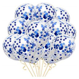 Bubble Trouble Transparent Balloons Bouquet Combo with Re Filled Confetti & Ribbons Pack of 50 - Blue-picture-19