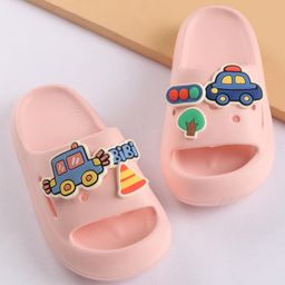 Oh! Pair Slip On Clogs With Police Car Applique - Pink-picture-29