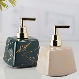 KOOKEE Ceramic Soap Dispenser handwash Pump for Bathroom, Set of 2, Multicolor (10512)-picture-26