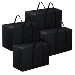 Storite 4 Pack Heavy Duty 1680 Denier Nylon 158 L Multi-Purpose Moisture Proof Extra Large Storage Bag for Toys/Stationery/Blankets/Clothes/Moving Bags With Strong Handles Rectangular Black-image-11