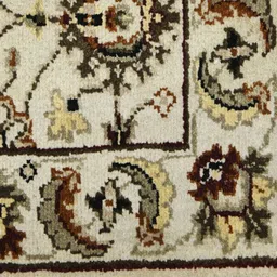 saraswatii global Luxor Classic White & Brown Printed Woollen Anti-Skid Carpet image 4