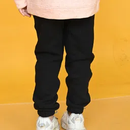 Anthrilo Solid  Fleece Joggers - Black image 3