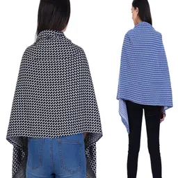 AGUILA Multi Purpose Feeding Shawl Pack Of 2 - Black,Sky Blue image 2