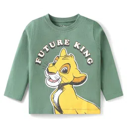 Babyhug Disney Single Jersey Knit Full Sleeves Night Suit with Simba Graphic - Green image 2