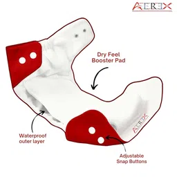 AEREX Reusable Baby Cloth Diapers For 6 Months to 3 Years With 2 Insert Pad With Anti-Piling Fleece Extra Absorbent Instant Baby Dry Sheet Leak Proof Washable Diaper Baby Bed Protector image 2