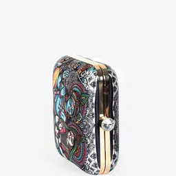 Swisni Radha Krishna Printed Box Clutch image 3