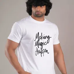 HESHA Men Typography Printed Round Neck Cotton T-shirt image 2