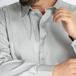 UNSIZED Men Plus Size Comfort Oversized Fit Spread Collar Solid Formal Shirt image 5