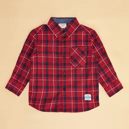 Pantaloons Baby Full Sleeves Checked Shirt - Red image 4