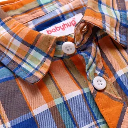 Babyhug Cotton Knit Full Sleeves Checkered Shirt- Multicolor image 4