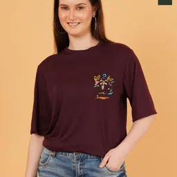 LECOWAR Women Pack of 2 Graphic Printed Round Neck Drop-Shoulder Sleeves T-shirt-image-35