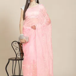 Anouk Floral Embroidered Organza Saree-picture-37