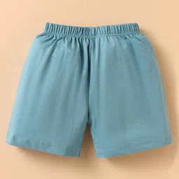 CUCUMBER Sinker Knit Half Sleeves Shorts Co-Ord Night Suits With New York Print Pack of 2 - Light Blue image 5