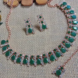 Anouk Rose Gold-Plated Artificial Stones & Beads Jewellery Set-picture-21