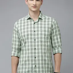 Park Avenue Men Slim Fit Tartan Checks Opaque Pure Cotton Casual Shirt-picture-16