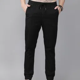 The Roadster Lifestyle Co Men Black Tapered Fit Joggers-image-2