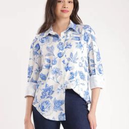 Fablestreet Blue & White Floral Print Shirt-picture-13
