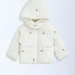 HOP Baby by Westside Off-White Teddy Design Puffer Jacket-image-12