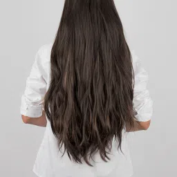 Stasia Street 7 Set Clip-In Volumizer Dark Brown Hair Extensions With Golden Brown Highlights - 24 Inches image 2