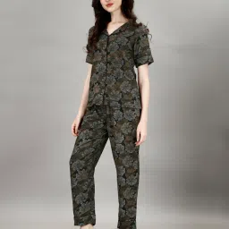 Smarty Pants Green Floral Print Shirt With Pyjamas image 3