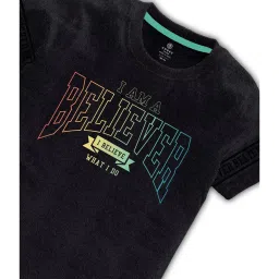 Codez Kids Beige & Black Printed T-Shirt (Pack Of 2) image 3