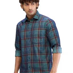 Colorplus Green Regular Fit Checks Shirt image 3