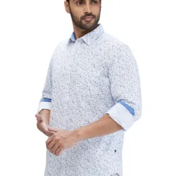 Parx White Slim Fit Printed Shirt image 3